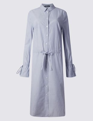Pure Cotton Pinstripe Shirt Dress